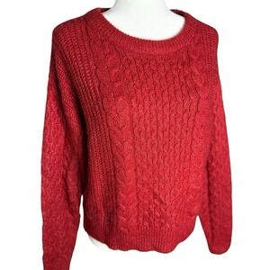NWOT Abercrombie & Fitch Sweater M Fisherman Aran Alpaca Wool‎ Chunky Cable Knit